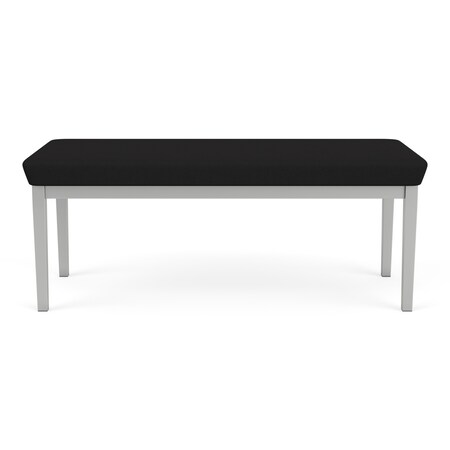 Lesro Lenox Steel 2 Seat Bench, Black/Onyx Seat, Black/Onyx Back, 45 W 21 L 18.5 H LS2001